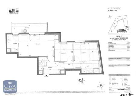 Appartement à louer 3 pièces 62.81m² - Photo 2