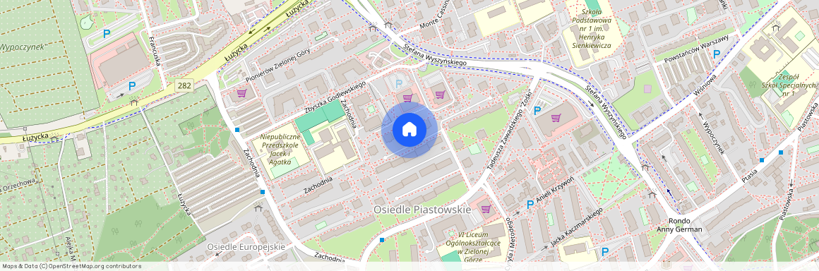 Osiedle Piastowskie, Centrum, Zielona Góra, lubuskie