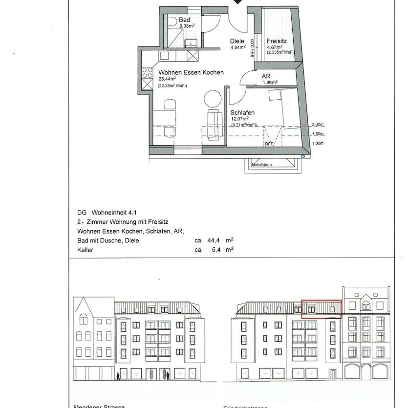 Neubau-Dachgeschosswohnungen mit Fahrstuhl - Foto 1