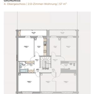 2 Zimmer, 57 m², 4. Stock - Photo 3