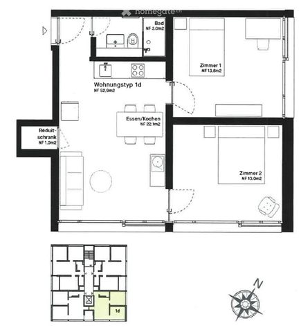Appartement 3 pièces 53 m² à Bienne - Foto 5