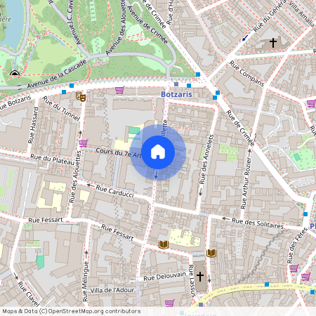 Rue de la Villette et Cours du 7ème Art 75019 Paris (19e arrondissement)