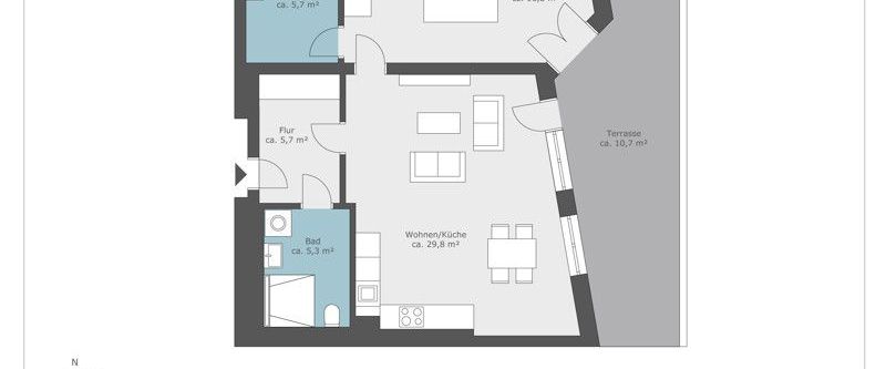 2-Zimmer-Wohnung mit Terrasse - Foto 1