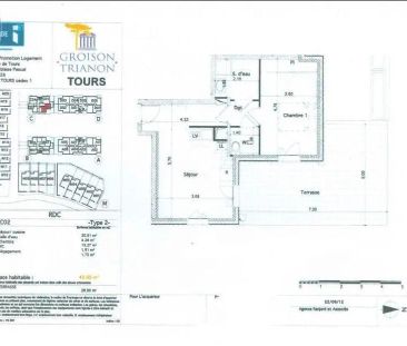 Appartement à louer 2 pièces 42.02m² - Photo 2