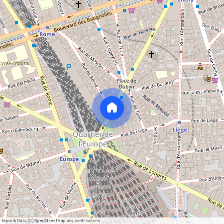 Rue de Berne et Rue de Saint-Pétersbourg 75008 Paris (8e arrondissement)