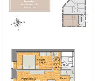 Mit Einbauküche! Perfekte 2-Raum-Wohnung in Coswig-Sörnewitz, direk... - Foto 3