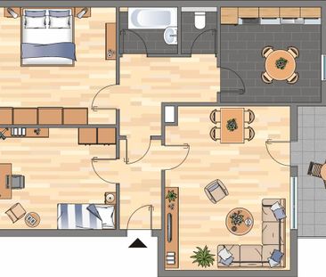 Ihr neues Zuhause! gut geschnittene 3-Zimmer-Wohnung mit Balkon in ... - Photo 1