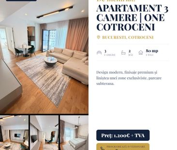 Apartament 3 camere | One Cotroceni Park | cu parcare | modern | lux - Photo 1