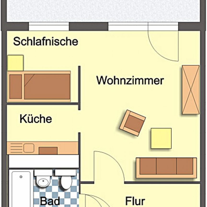 Wohnung, 1 Zimmer (35,84 m²) - Photo 2