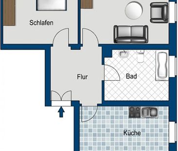 Große 2 Raumwohnung mit Wohnküche in Dresden-Gittersee - Photo 1