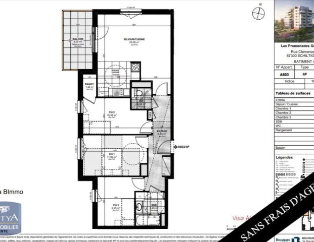 Appartement à louer 4 pièces 75.4m² - Photo 1