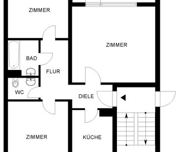 Toll geschnittene 3-Zimmer-Wohnung mit Loggia // 2.OG links - Foto 3