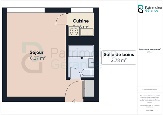 1.5 Zimmer, 20 m², 1. Stock - Foto 1