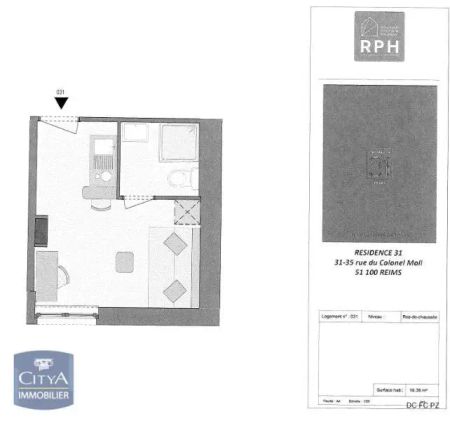 Appartement à louer 1 pièce 16.38m² - Photo 5