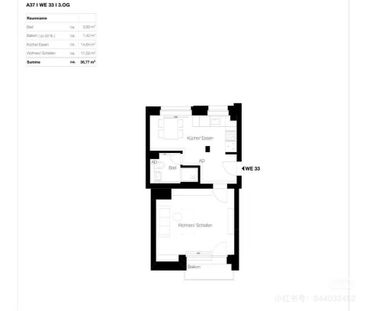 1-Zimmer-Wohnung 37 mit Einbauküche,Keller,Balkon,sehr Zentral - Photo 1