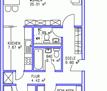 3 Zimmer, Küche, Bad, sep.WC, 2 Loggien, Aufzug, Tiefgarage, 4. Ebene - Photo 1