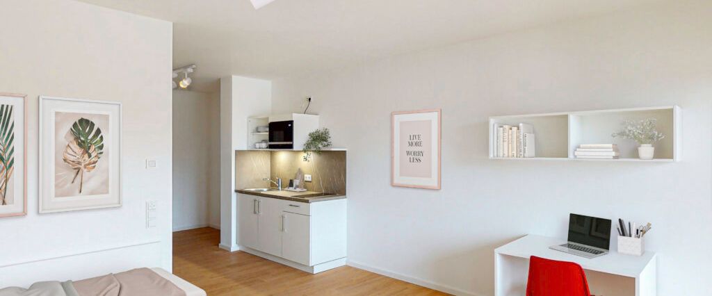 Möbliertes 1-Zimmer-Apartment mit Einbauküche und Balkon - Foto 1