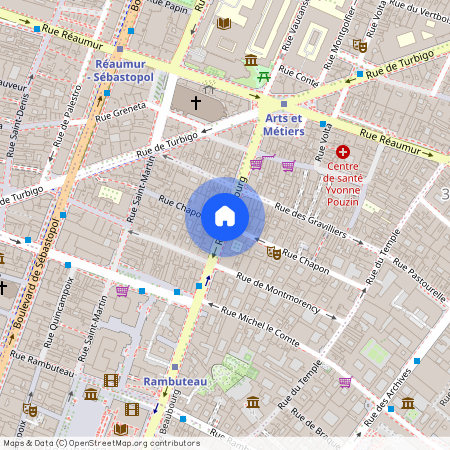 Rue Chapon et Rue Beaubourg 75003 Paris (3e arrondissement)