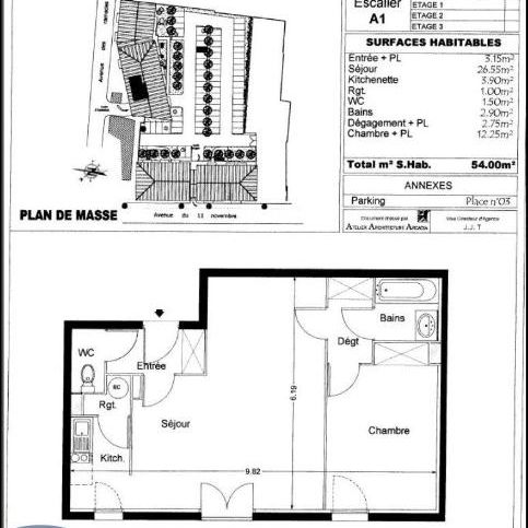 Location appartement 2 pièces de 54m² - Photo 1