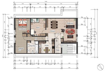 Gepflegte ca. 89 m² große DG-Wohnung mit großem Wohn-/Esszimmer, Tageslichtbad und PKW-Stellplatz - Photo 2