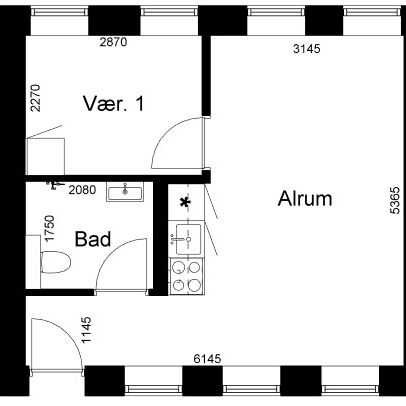 2-værelses studiebolig (Type 3) - Foto 1