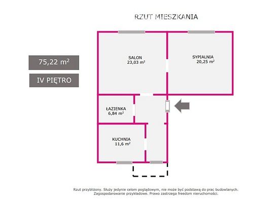 mieszkanie wynajem, 75.22 metrów kwadratowych - Zdjęcie 1