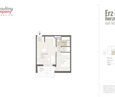 Charmante 2-Zimmer Wohnung in begehrter Lage ab dem 01.12.2025 - EK... - Foto 3