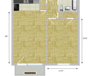 1 CH - 1 SDB - Montréal - $1,390 /mo - Photo 2