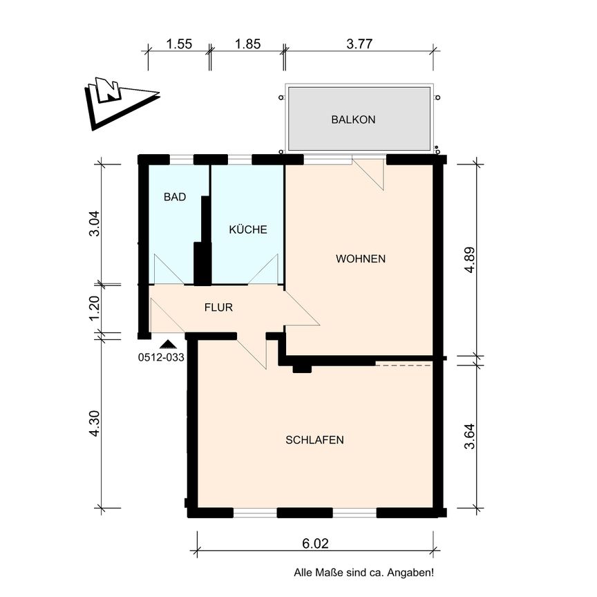 Helle 2-Zimmer-Wohnung mit Balkon in Innenstadtnähe - 25335 Elmshorn - Photo 1