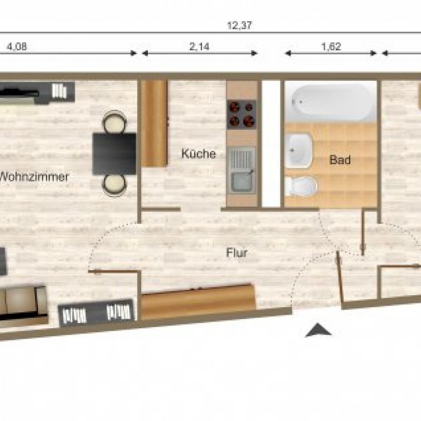 Wohnung, 2 Zimmer (48,48 m²) - Foto 1