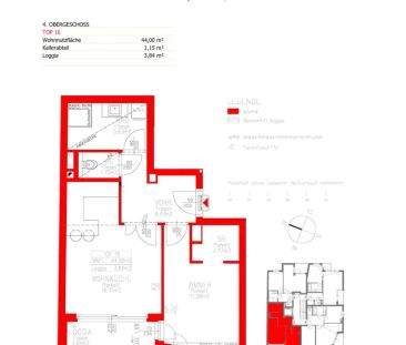 Helle 2-Zimmerwohnung mit Loggia nähe Augarten! Sachsenplatz! - Foto 4