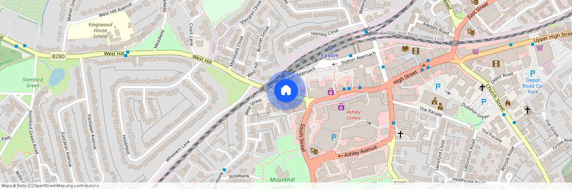 Central Walk, Station Approach, Epsom, Surrey. KT19
