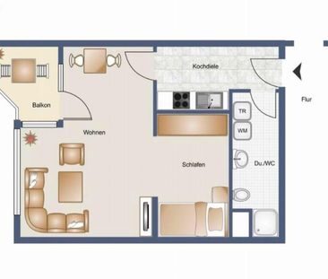 1.5 Zi.-Wohnung mit Garage in Köngen - Photo 1