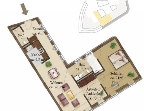 01067 Dresden - Altstadt , Neumarkt Typ M WE 44 möbliert - Foto 1