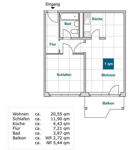 Perfekt für uns: interessante 2-Zimmer-Wohnung mit Balkon und Aufzug. - Photo 5