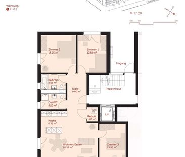 4.5-Zimmer-Gartenwohnung im Erdgeschoss, 101 m² mit Sitzplatz ins G... - Foto 3