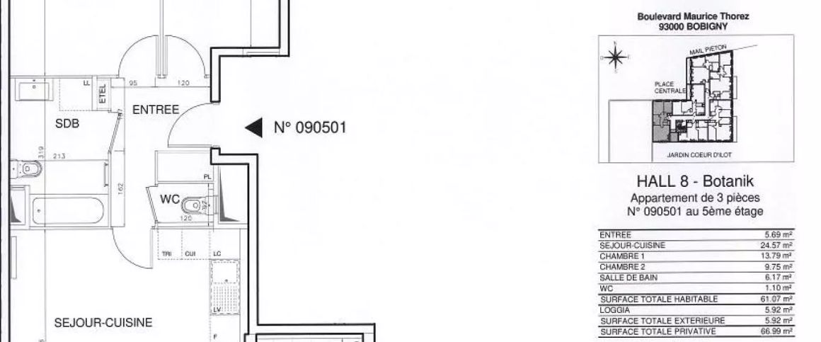 location Appartement T3 DE 61.4m² À BOBIGNY - Photo 1