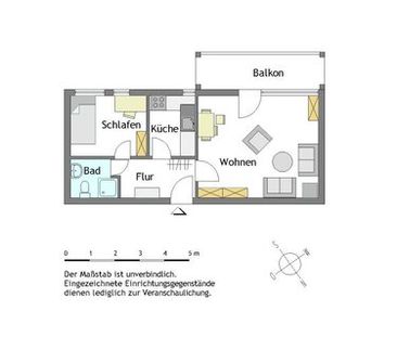 WBS erforderlich - 1-Zimmer-Wohnung in Mülheim-Saarn - Foto 1