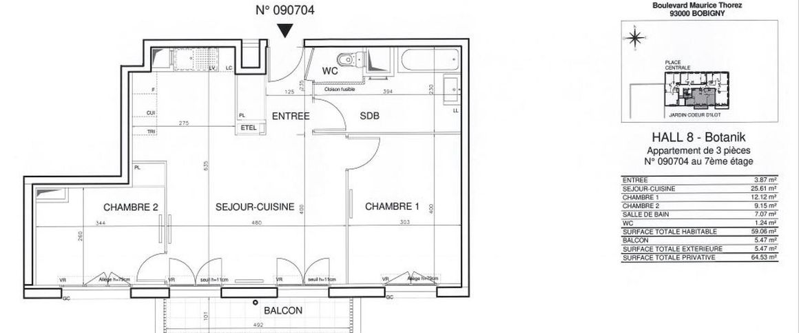 location Appartement T3 DE 59.4m² À BOBIGNY - Photo 1