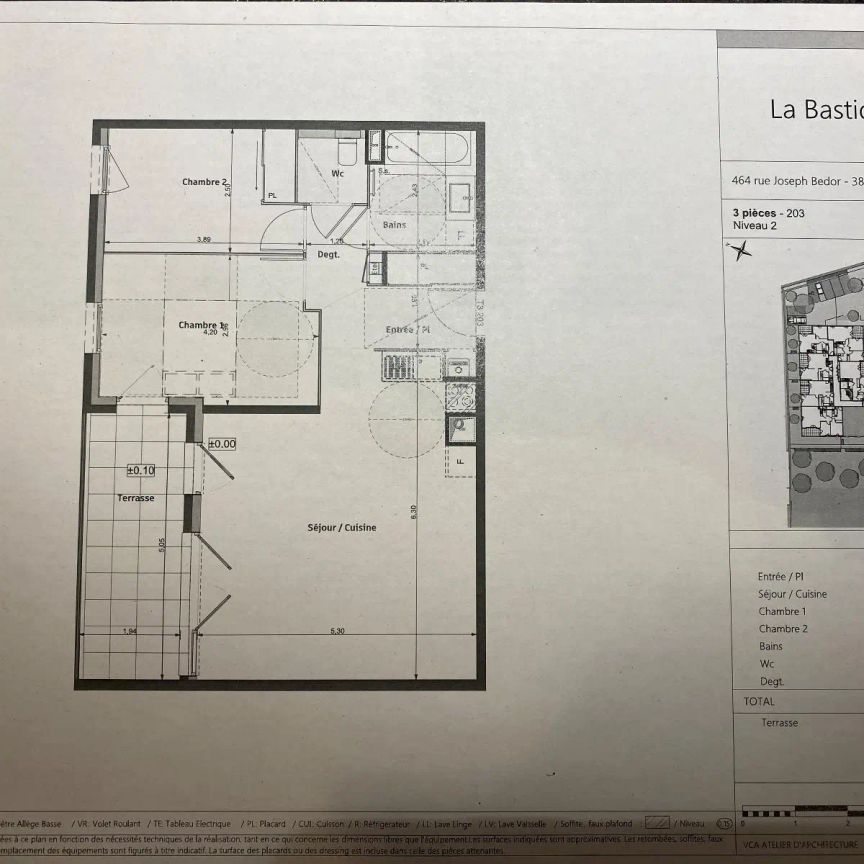 Appartement à louer 3 pièces 65.34m² - Photo 2