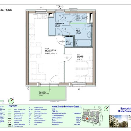 2-Zimmer-Wohnung mit Balkon, Top 13 - Foto 3
