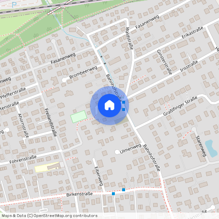 Kastanienweg, 82194 Gröbenzell ca. 17, 1 km north-west of Munich-center