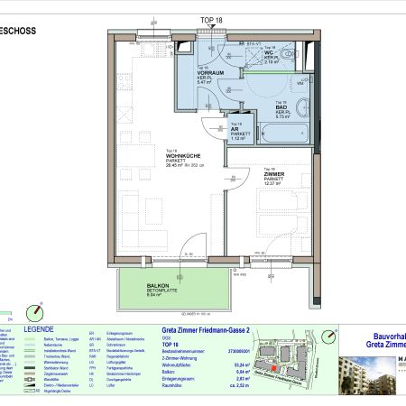 2-Zimmer-Wohnung mit Balkon, Top 18 - Foto 3