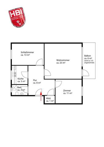 Horn-Lehe / Helle 3-Zimmer-Wohnung mit Balkon - Foto 5