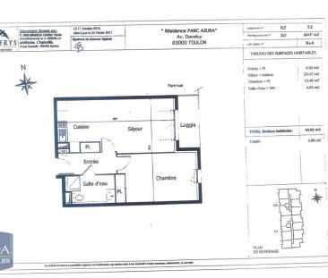 Appartement à louer 2 pièces 43.62m² - Photo 2