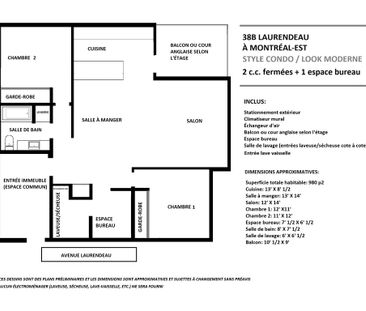 Grand 4 1/2 Av Espace Bureau Stat Ext - Photo 3
