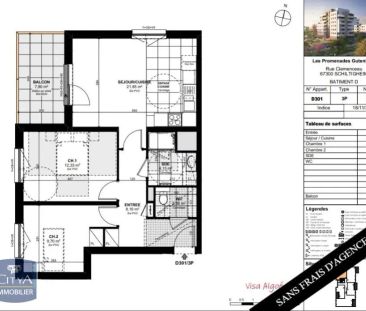 Appartement à louer 3 pièces 58.53m² - Photo 1