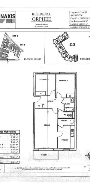 Appartement à louer 3 pièces 71m² - Photo 2