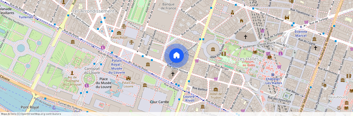 Rue Jean Jacques Rousseau et rue du Pélican 75001 Paris (1er arrondissement)