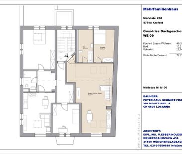 HELLE MAISONETTE-DACHGESCHOSSWOHNUNG IN KREFELD – MARKSTRASSE 230 - Photo 1